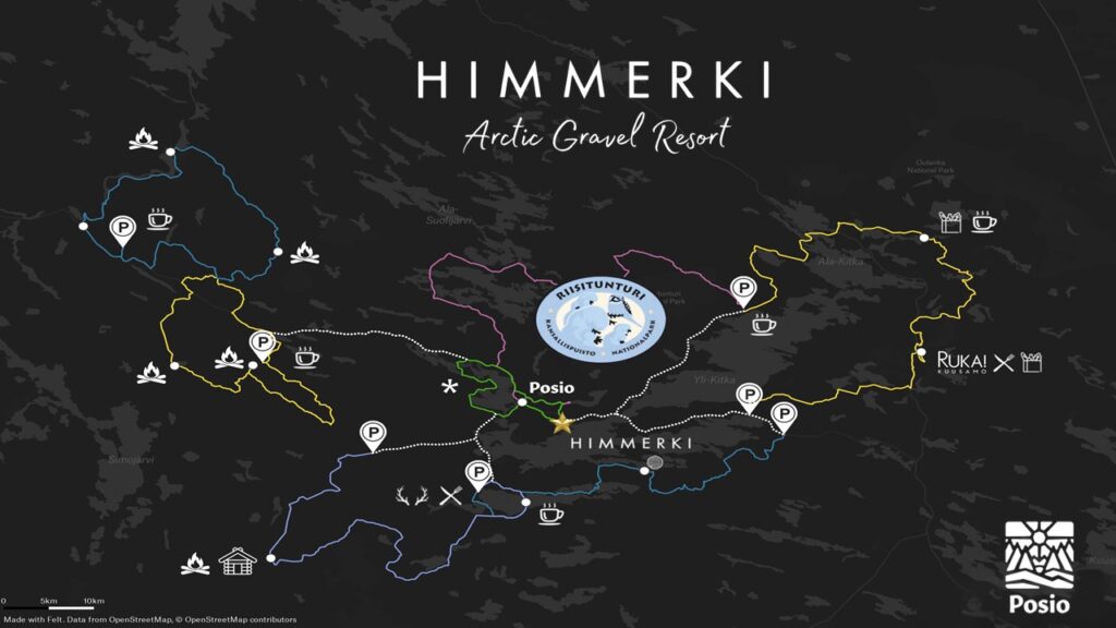 Posion gravel-reitistö Himmerkistä käsin